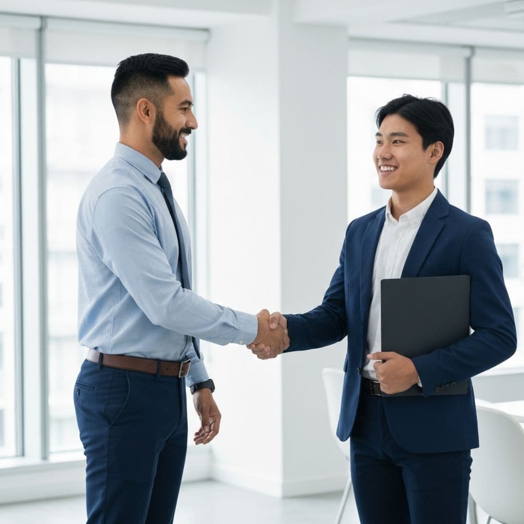 An employer confidently hiring a certified graduate